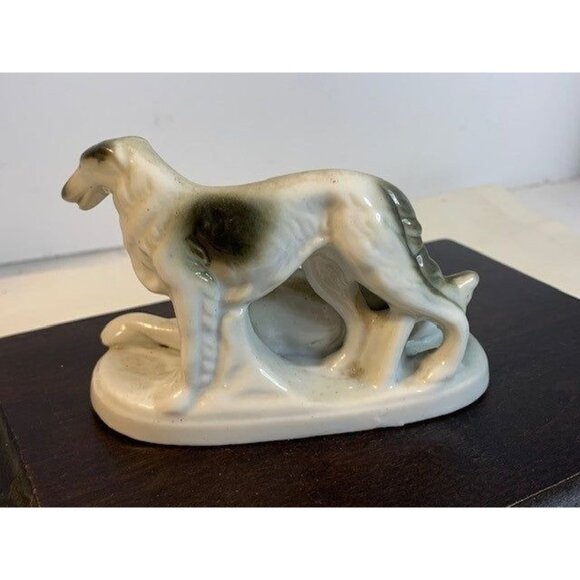 Vintage Black and White Greyhound Dog Bone China Figure Japan - Picture 9 of 10